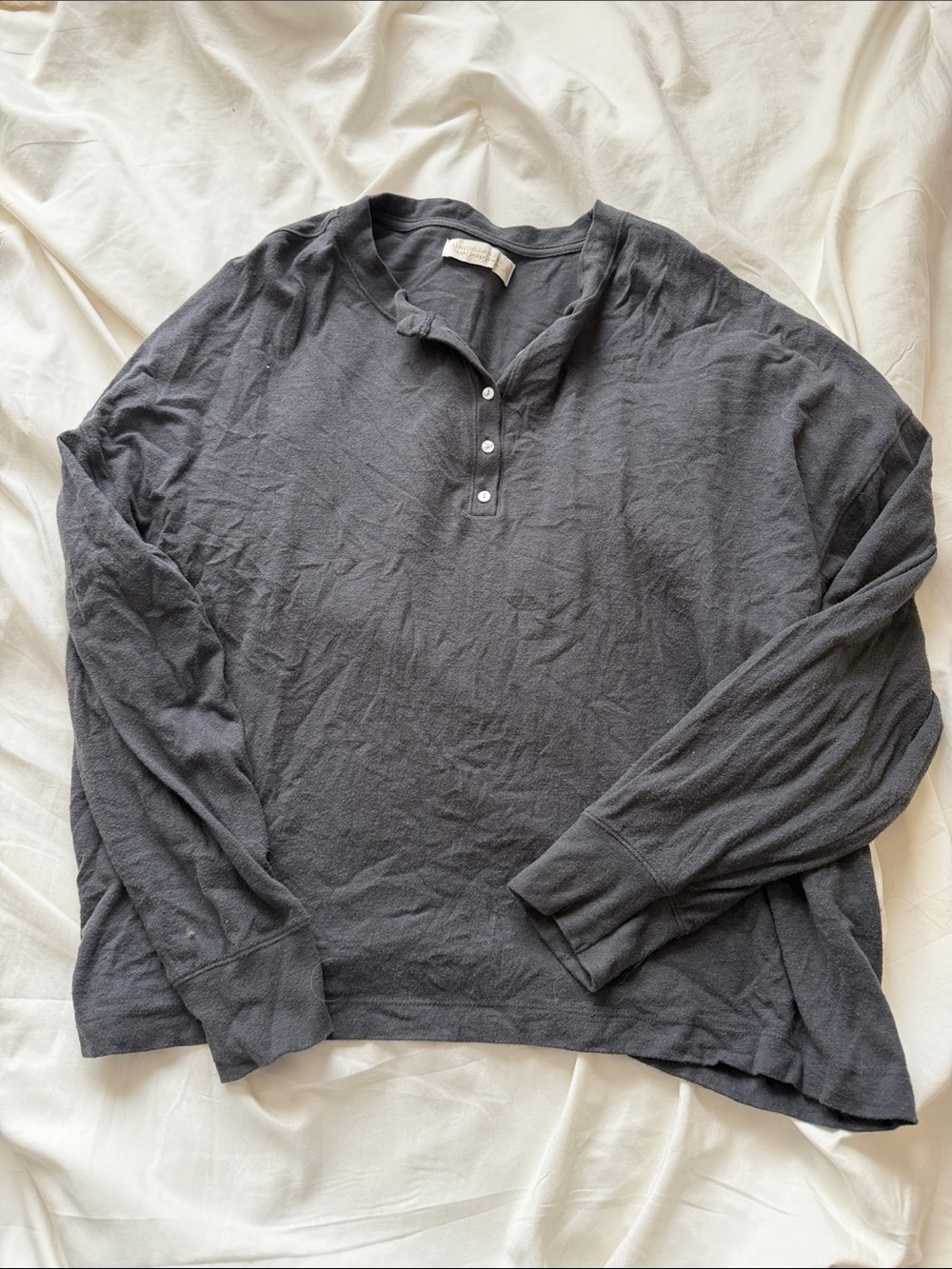 Abercrombie & Fitch Charcoal Gray Long-Sleeve Henley